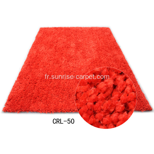 couleur unie de 100 % polyester filé épais tapis